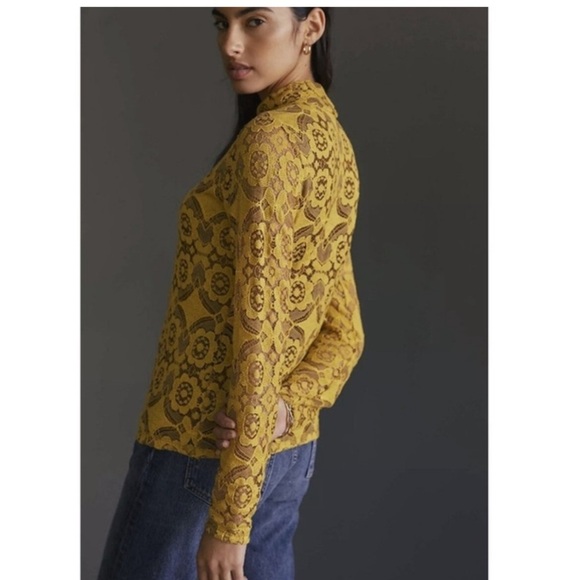 Anthropologie Maeve Lace Mock Neck Top size 1X - Picture 6 of 9
